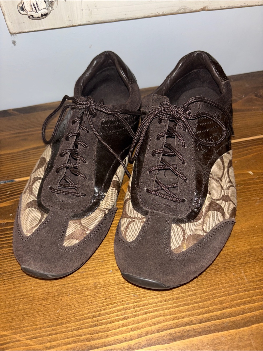 Coach Brown Signature Canvas & Suede Sneaker